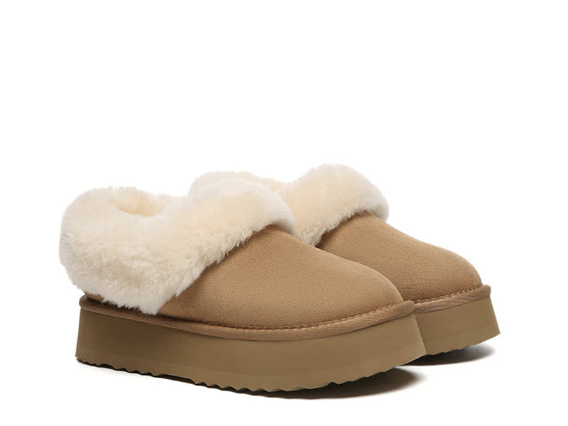 SALE. Fluffy Collar Platform Slippers. FREE Worldwide Shipping.