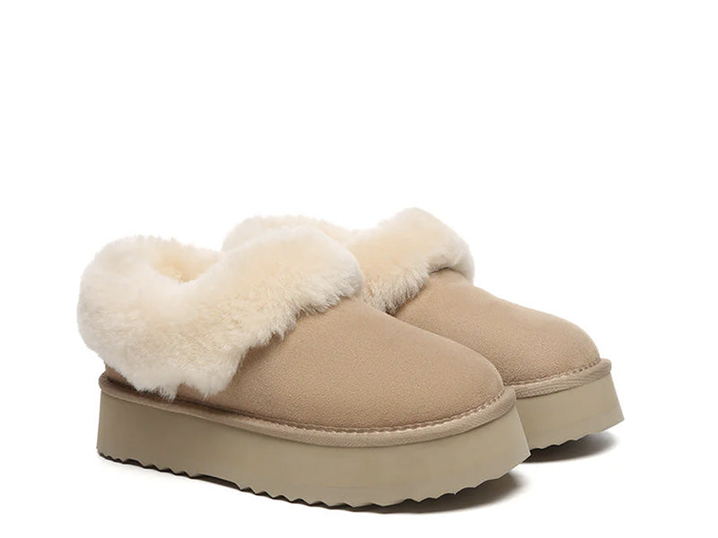 SALE. Fluffy Collar Platform Slippers. FREE Worldwide Shipping.